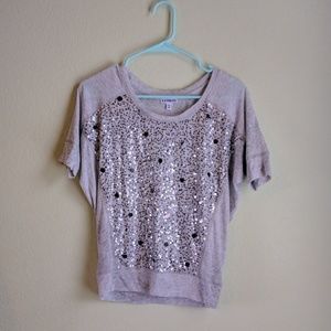 Express sequin dolman top